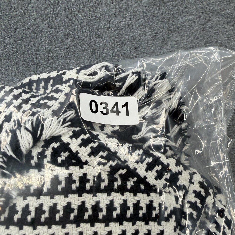 Anne Fontaine Jacket Womens 2 Black White Tweed Ruffle Fringe Full Zip Blazer - Picture 14 of 14